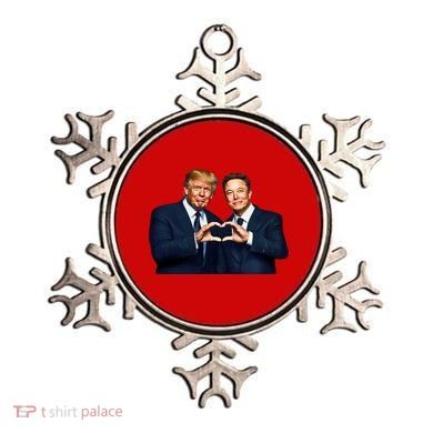 Trump And Musk One Heart Team Funny Ornament