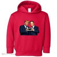 Trump And Musk One Heart Team Funny Toddler Hoodie thumb 0