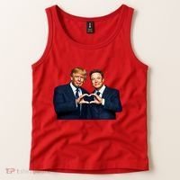 Trump And Musk One Heart Team Funny Tank Top thumb 2