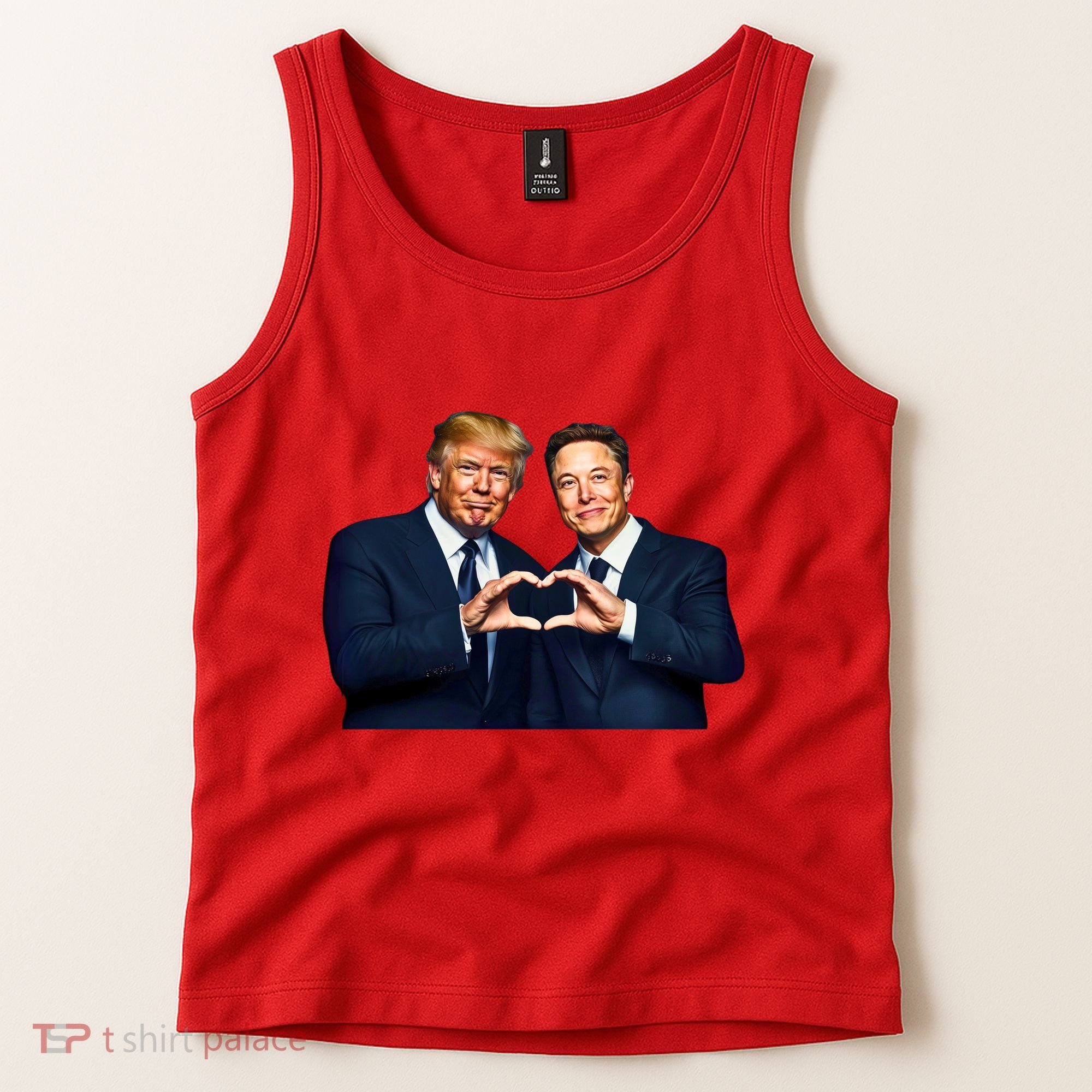 Trump And Musk One Heart Team Funny Tank Top