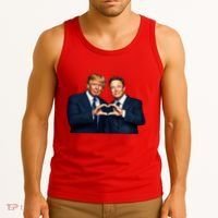 Trump And Musk One Heart Team Funny Tank Top thumb 3