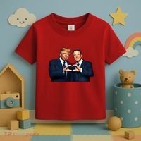 Trump And Musk One Heart Team Funny Toddler T-Shirt thumb 3