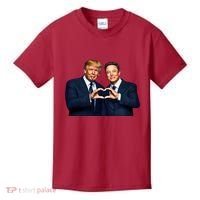 Trump And Musk One Heart Team Funny Kids T-Shirt thumb 0
