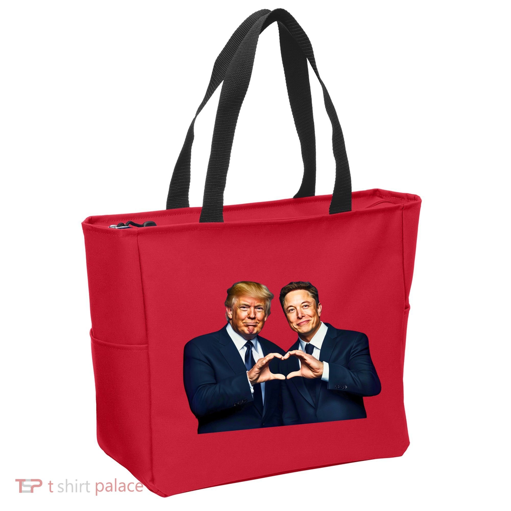Trump And Musk One Heart Team Funny Tote Bag