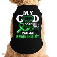 TBI Awareness My God Is Stronger Than Traumatic Brain Injury Doggie Tank thumb 0