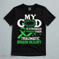 TBI Awareness My God Is Stronger Than Traumatic Brain Injury T-Shirt thumb 5