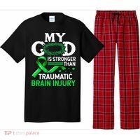 TBI Awareness My God Is Stronger Than Traumatic Brain Injury Pajama Set thumb 0