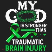 TBI Awareness My God Is Stronger Than Traumatic Brain Injury Hat thumb 2