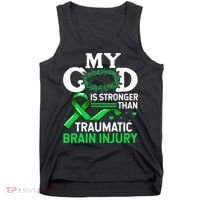 TBI Awareness My God Is Stronger Than Traumatic Brain Injury Tank Top thumb 0