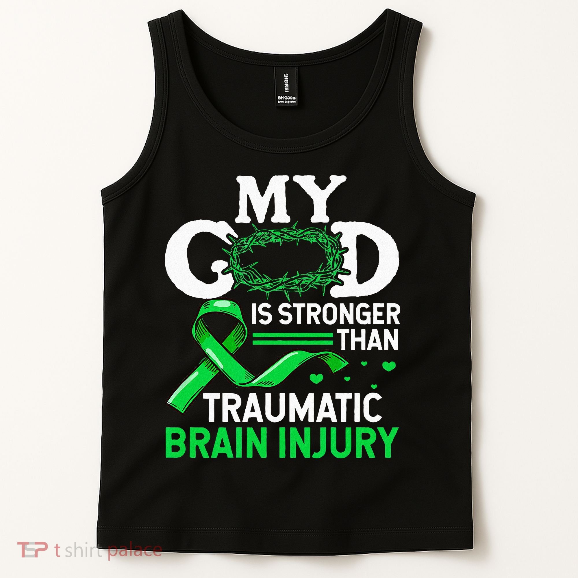 TBI Awareness My God Is Stronger Than Traumatic Brain Injury Tank Top