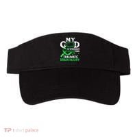 TBI Awareness My God Is Stronger Than Traumatic Brain Injury Visor thumb 0