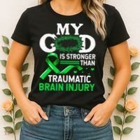 TBI Awareness My God Is Stronger Than Traumatic Brain Injury Women's T-Shirt thumb 2