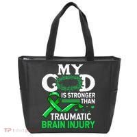 TBI Awareness My God Is Stronger Than Traumatic Brain Injury Tote Bag thumb 0