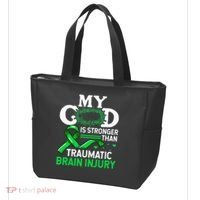TBI Awareness My God Is Stronger Than Traumatic Brain Injury Tote Bag thumb 3