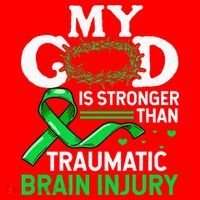 TBI Awareness My God Is Stronger Than Traumatic Brain Injury Santa Hat thumb 1