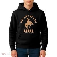 This AinT My First Rodeo ItS My Second Birthday Cowboy Kids Hoodie thumb 4
