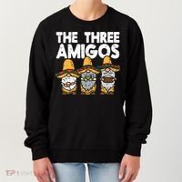 Three Amigos Mexican Gnomes Cute Cinco De Mayo Fiesta Garden Women's Sweatshirt thumb 0