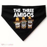 Three Amigos Mexican Gnomes Cute Cinco De Mayo Fiesta Garden USA-Made Doggie Bandana thumb 0