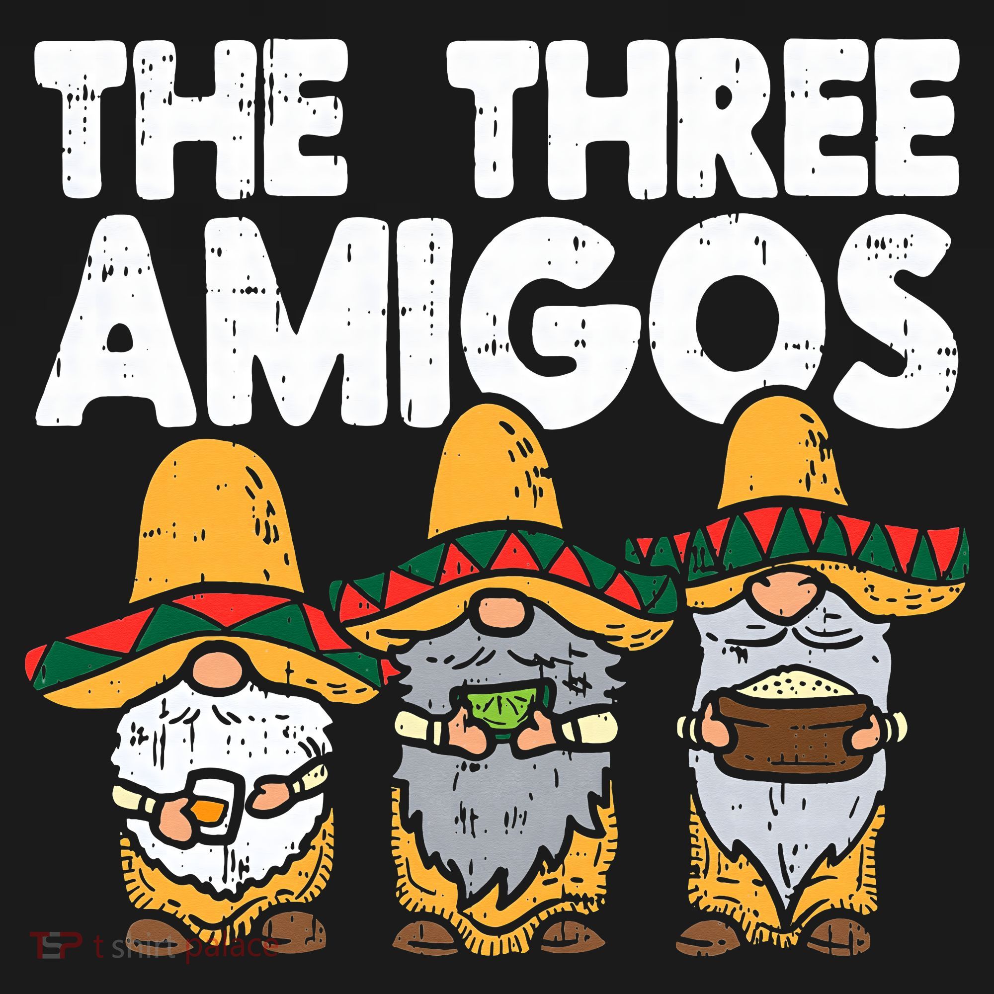 Three Amigos Mexican Gnomes Cute Cinco De Mayo Fiesta Garden Women's Hoodie