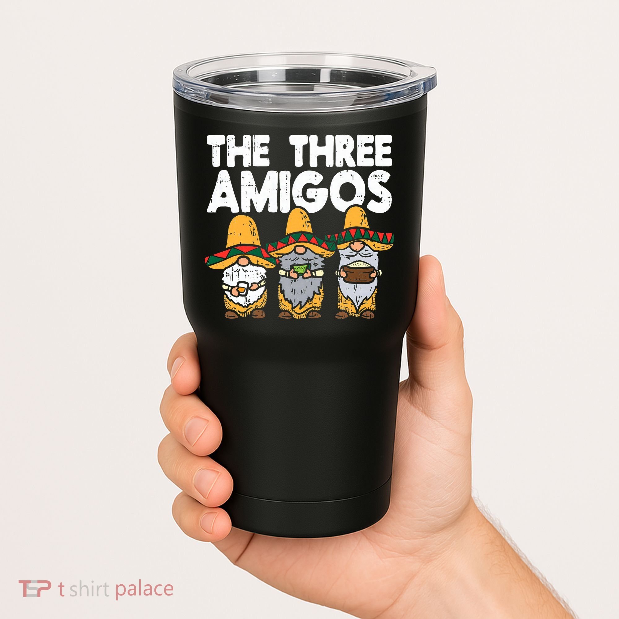 Three Amigos Mexican Gnomes Cute Cinco De Mayo Fiesta Garden Tumbler