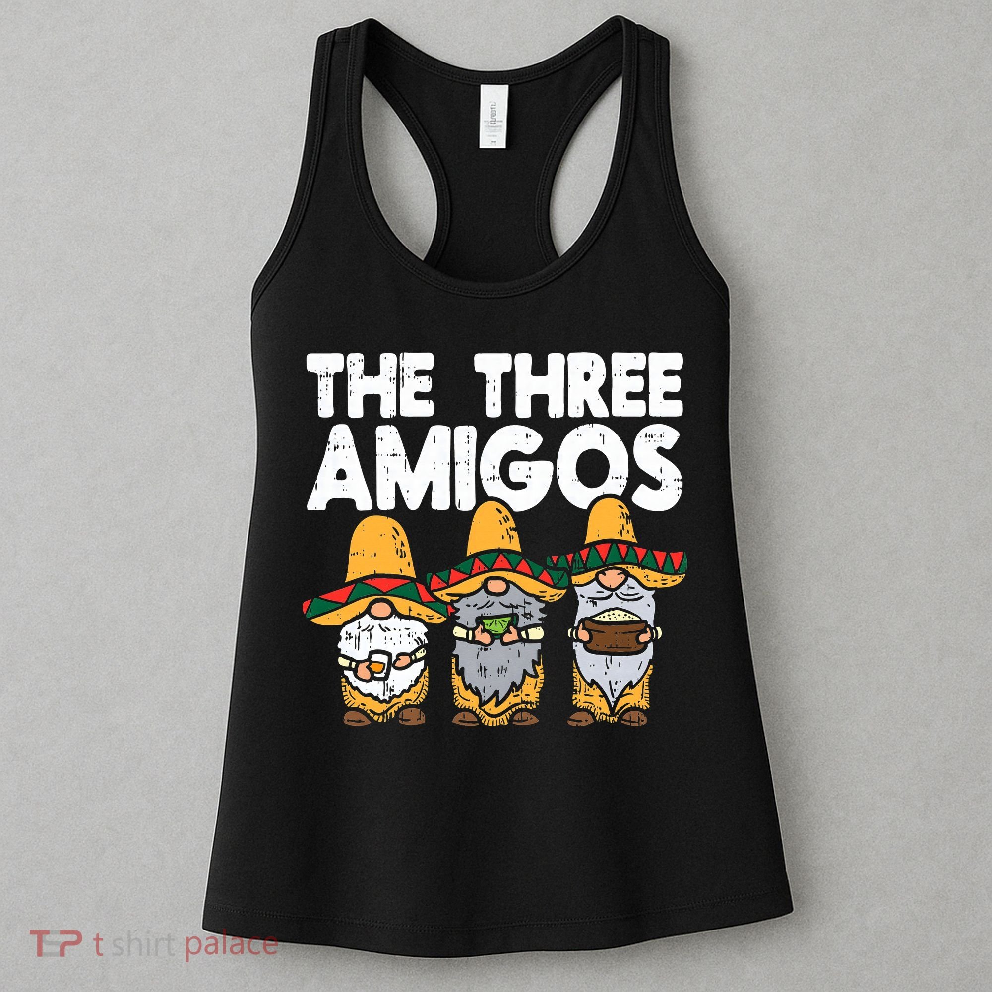 Three Amigos Mexican Gnomes Cute Cinco De Mayo Fiesta Garden Women's Tank Top