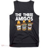 Three Amigos Mexican Gnomes Cute Cinco De Mayo Fiesta Garden Tank Top thumb 0