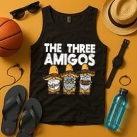 Three Amigos Mexican Gnomes Cute Cinco De Mayo Fiesta Garden Tank Top thumb 4