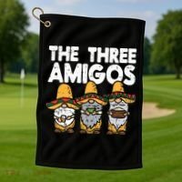 Three Amigos Mexican Gnomes Cute Cinco De Mayo Fiesta Garden Golf Towel thumb 1