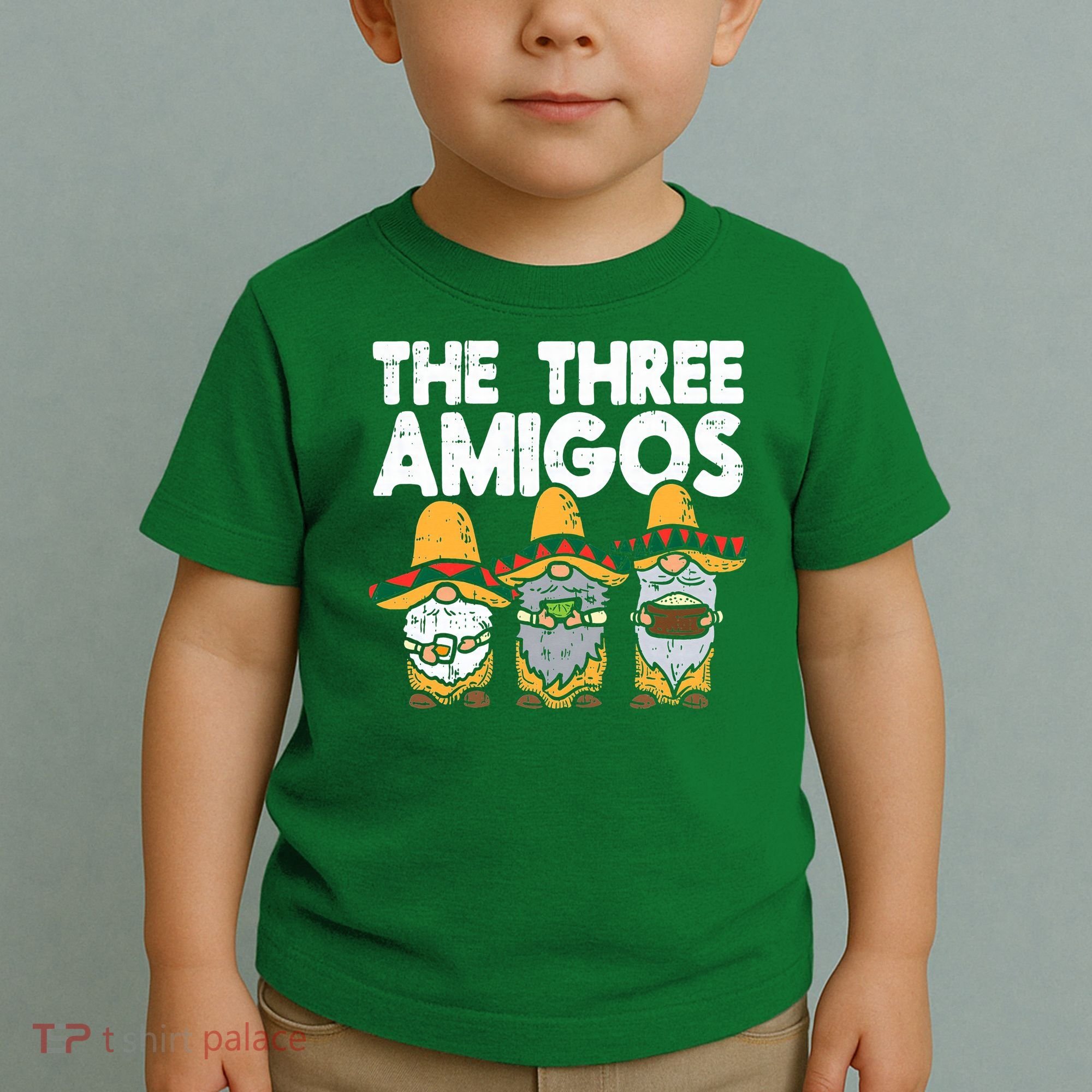 Three Amigos Mexican Gnomes Cute Cinco De Mayo Fiesta Garden Toddler T-Shirt
