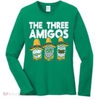 Three Amigos Mexican Gnomes Cute Cinco De Mayo Fiesta Garden Women's Long Sleeve Shirt thumb 0