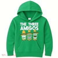 Three Amigos Mexican Gnomes Cute Cinco De Mayo Fiesta Garden Kids Hoodie thumb 0