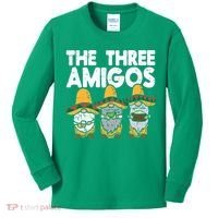 Three Amigos Mexican Gnomes Cute Cinco De Mayo Fiesta Garden Kids Long Sleeve Shirt thumb 0