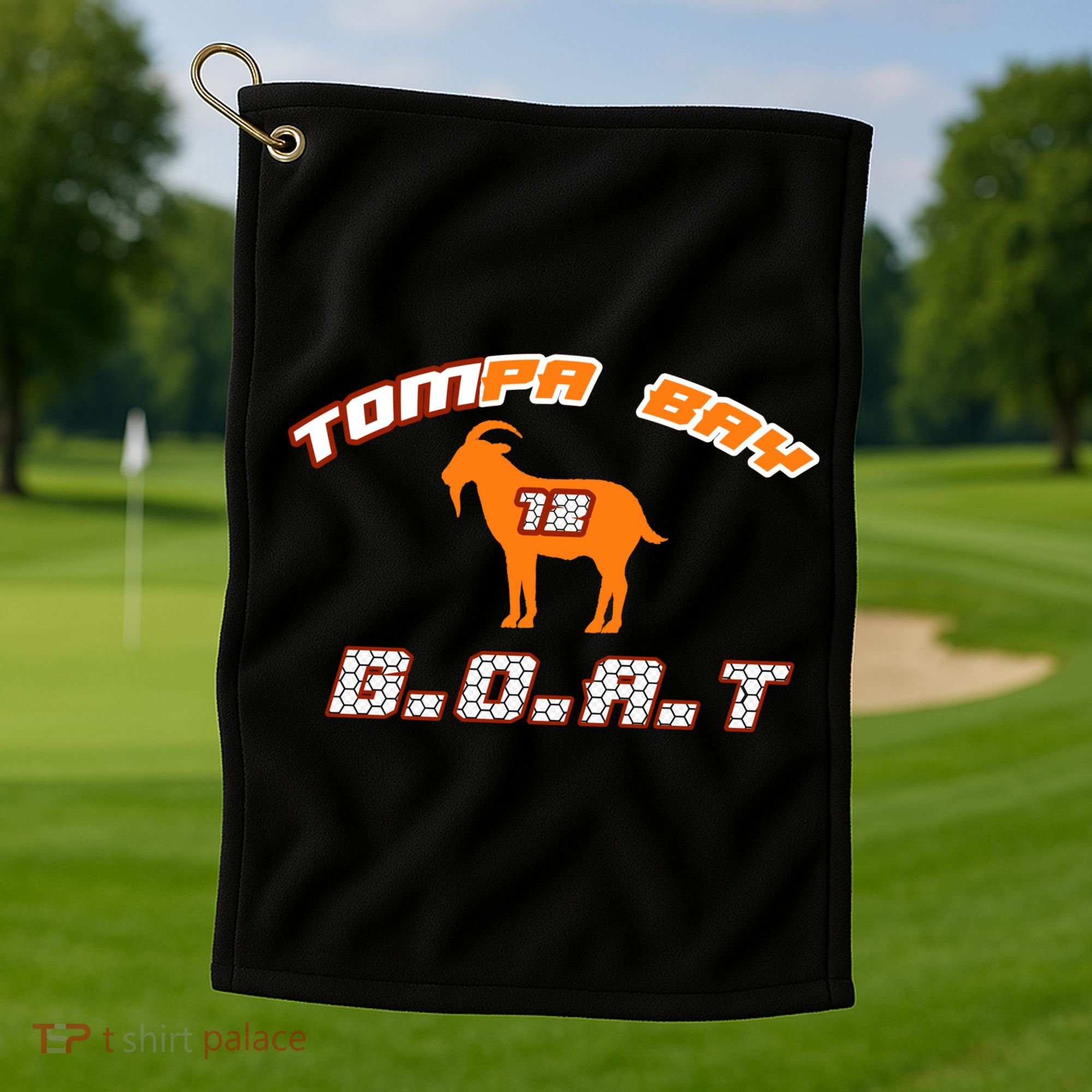 Tamp Bay Football GOAT Brady 18 Golf Towel
