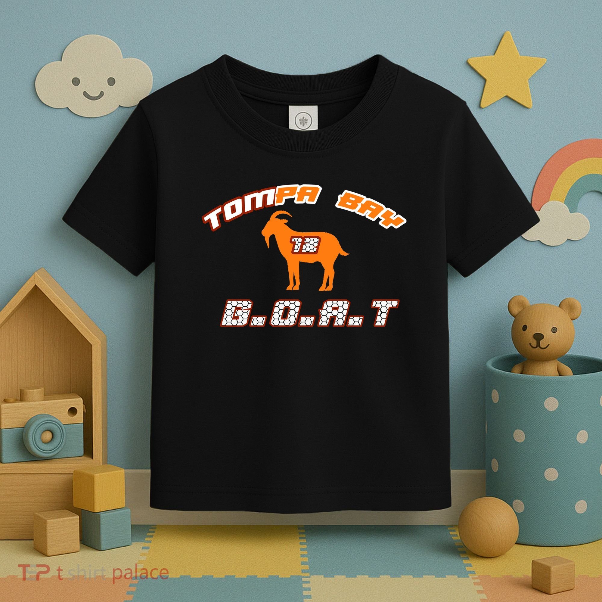 Tamp Bay Football GOAT Brady 18 Toddler T-Shirt