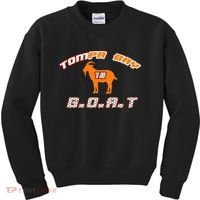 Tamp Bay Football GOAT Brady 18 Kids Sweatshirt thumb 0