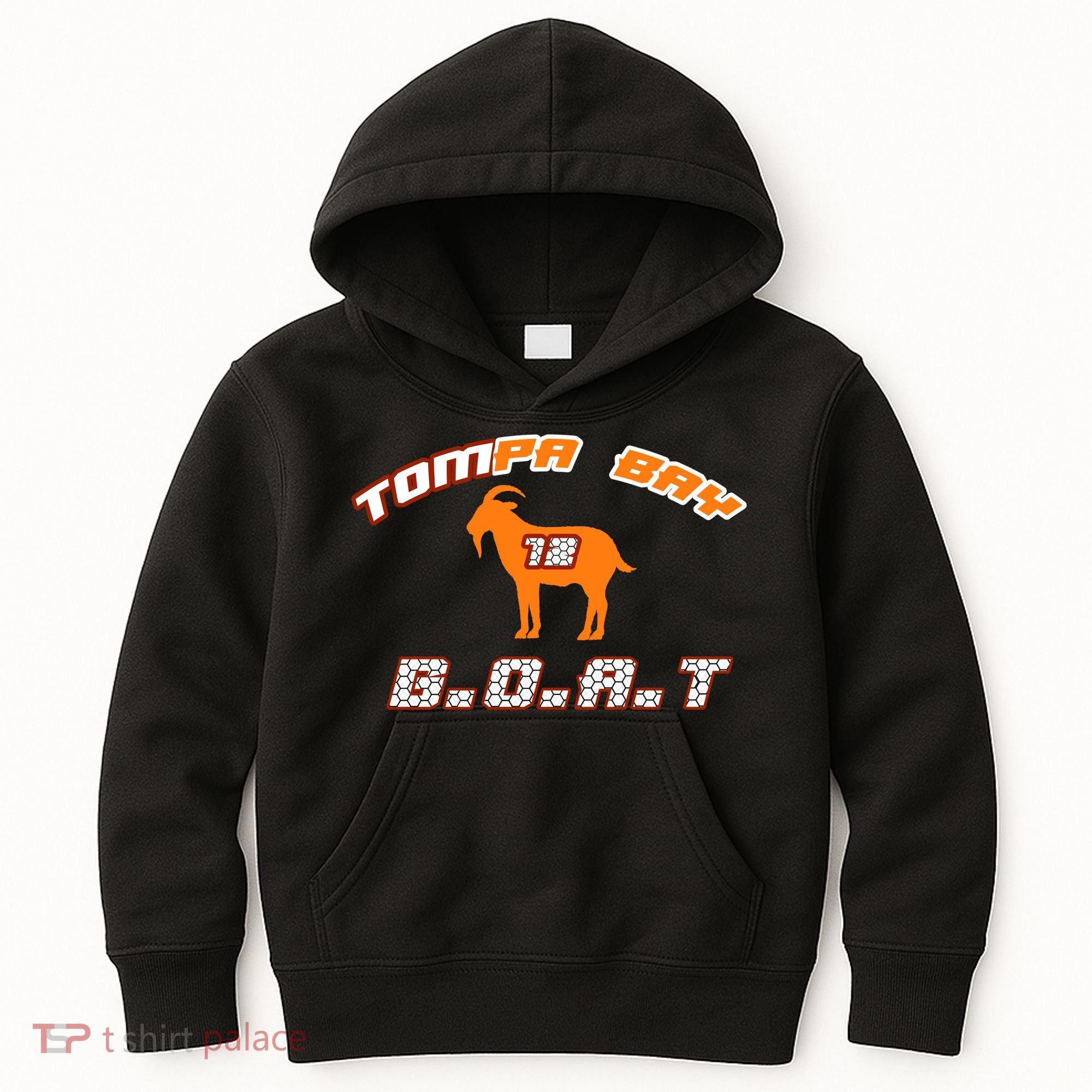 Tamp Bay Football GOAT Brady 18 Kids Hoodie
