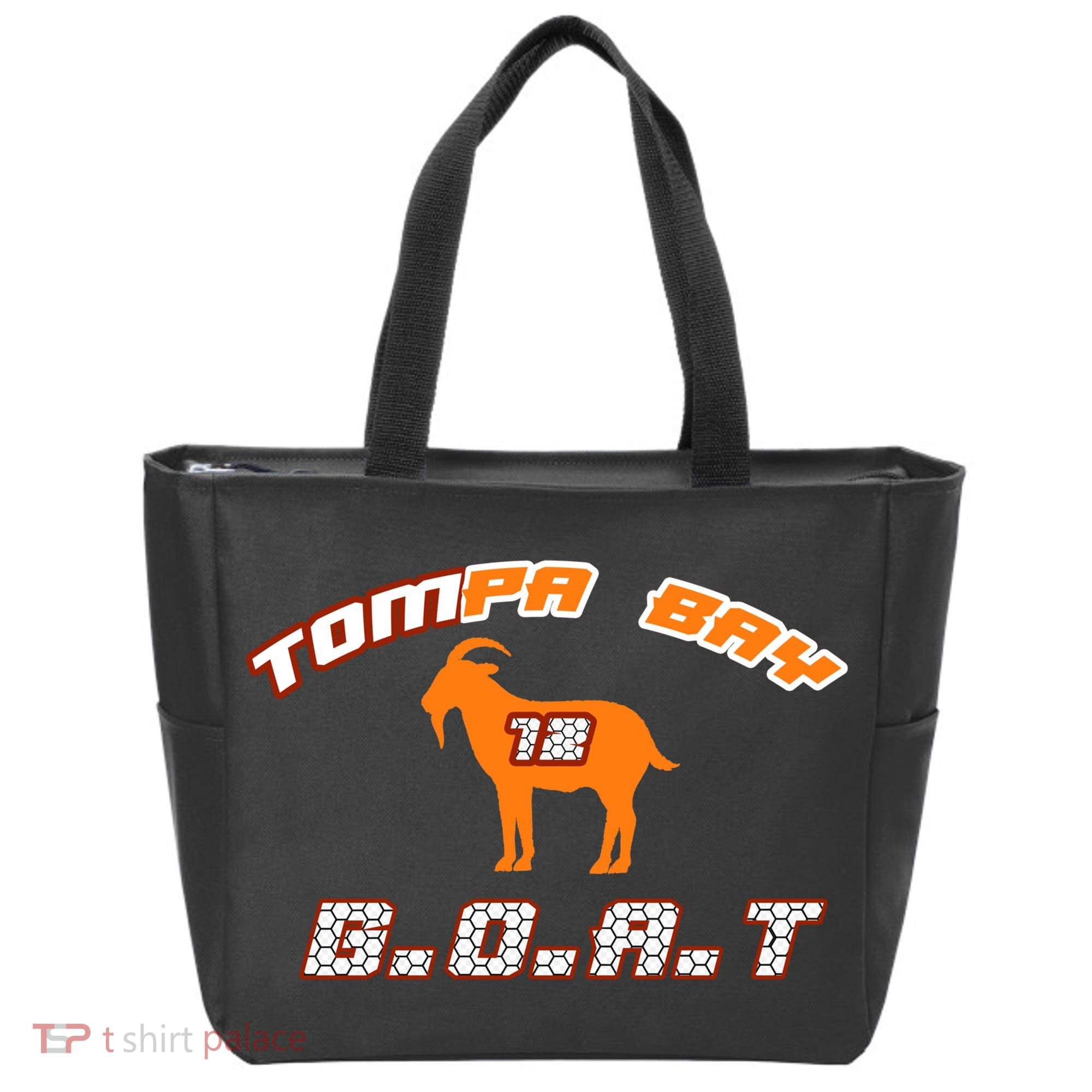 Tamp Bay Football GOAT Brady 18 Tote Bag