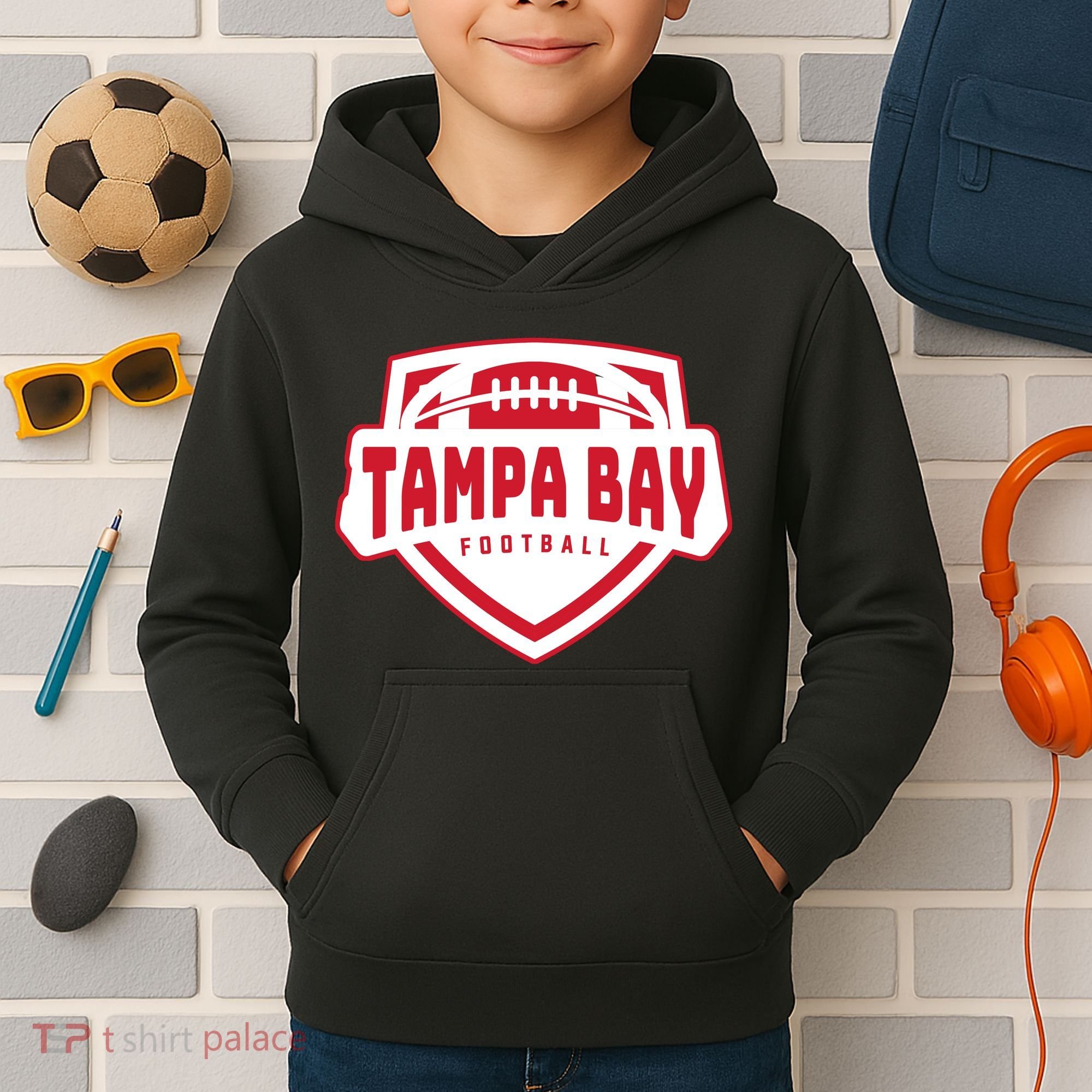 Tampa Bay Football Shield Kids Hoodie