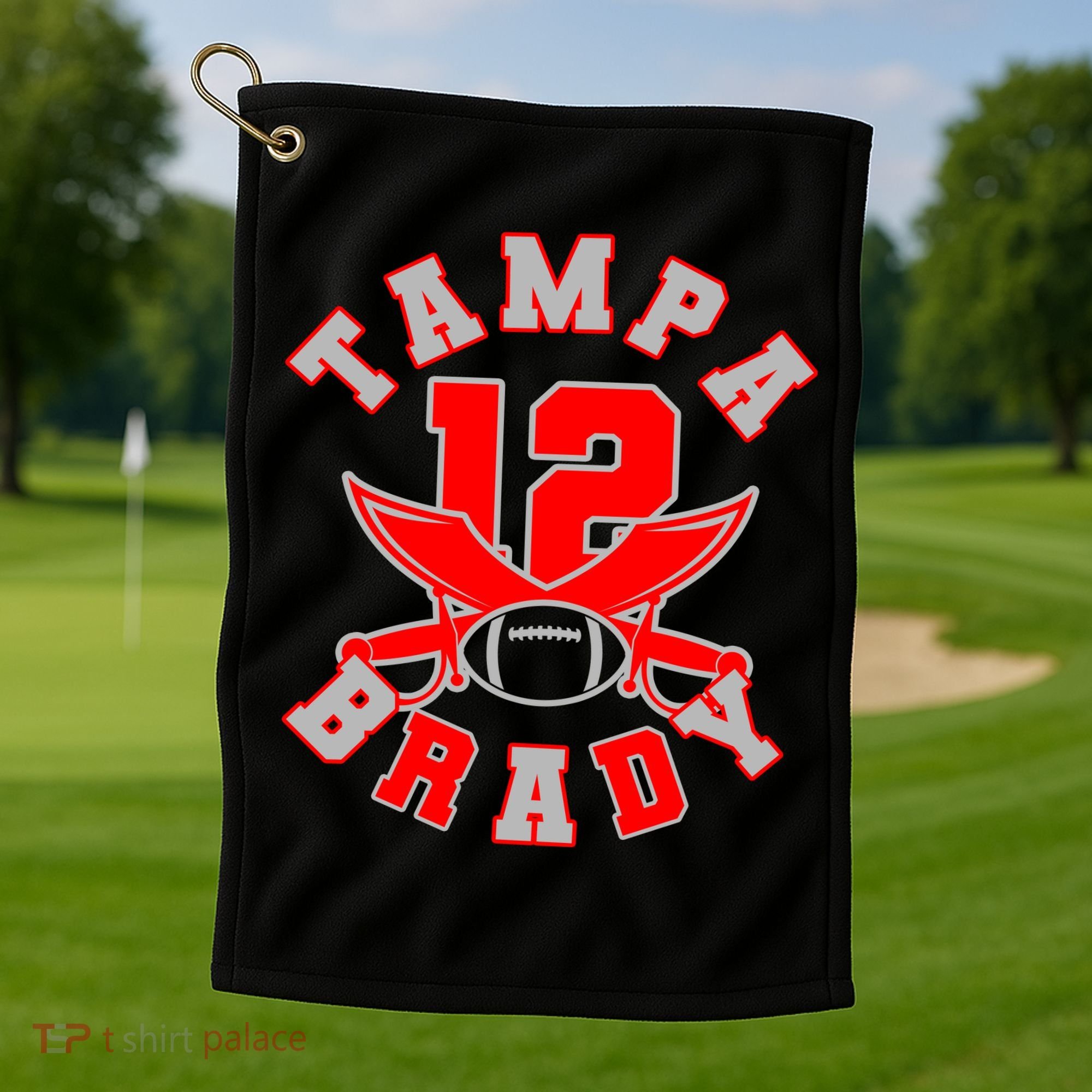 Tampa Brady Number 12 Golf Towel