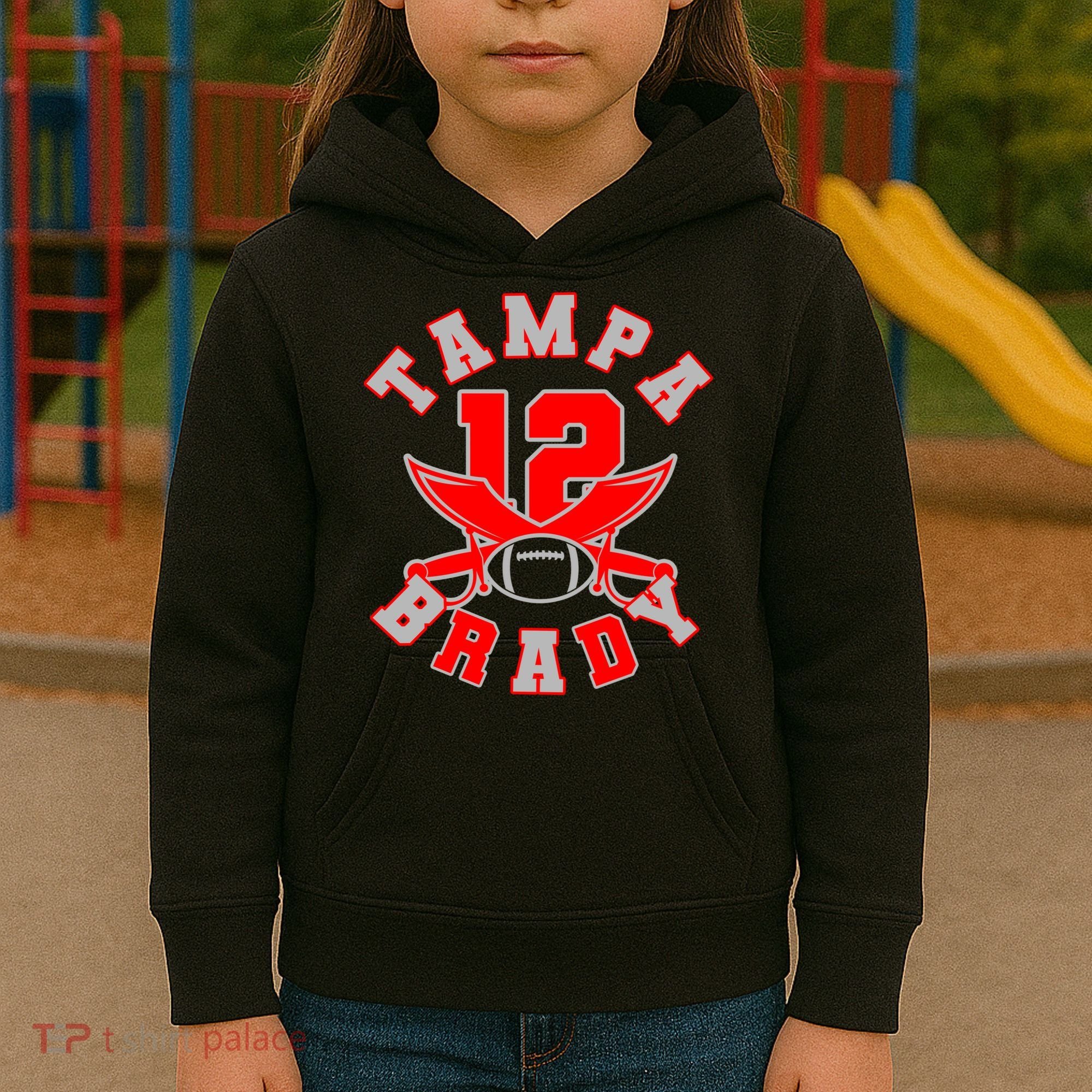 Tampa Brady Number 12 Kids Hoodie
