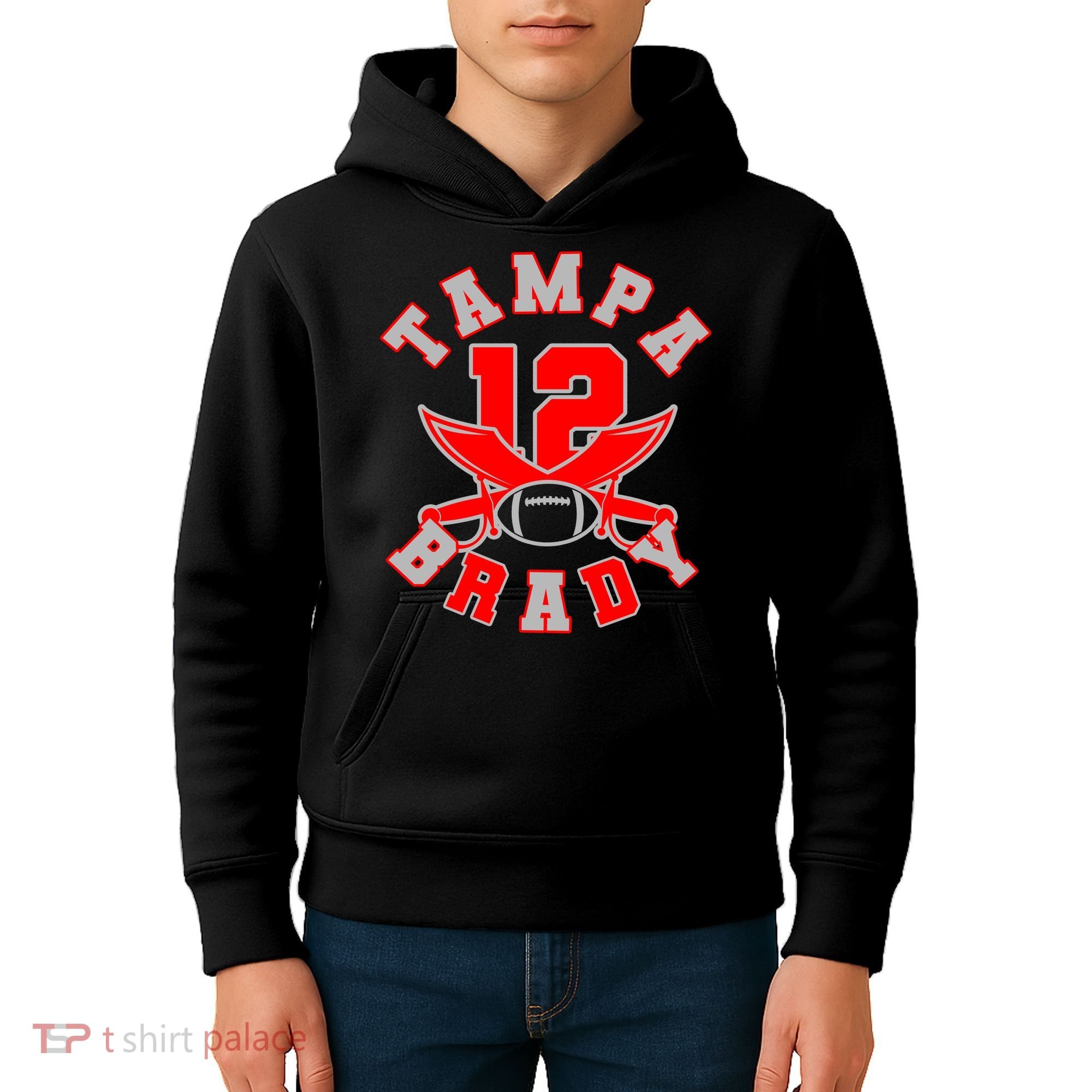 Tampa Brady Number 12 Kids Hoodie