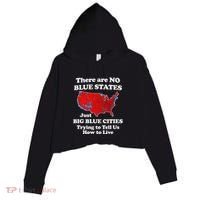 There Are No Blue States Only Big Blue Cities Crop Fleece Hoodie thumb 0