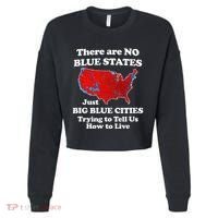 There Are No Blue States Only Big Blue Cities Cropped Pullover Crew thumb 0