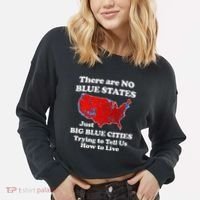 There Are No Blue States Only Big Blue Cities Cropped Pullover Crew thumb 2