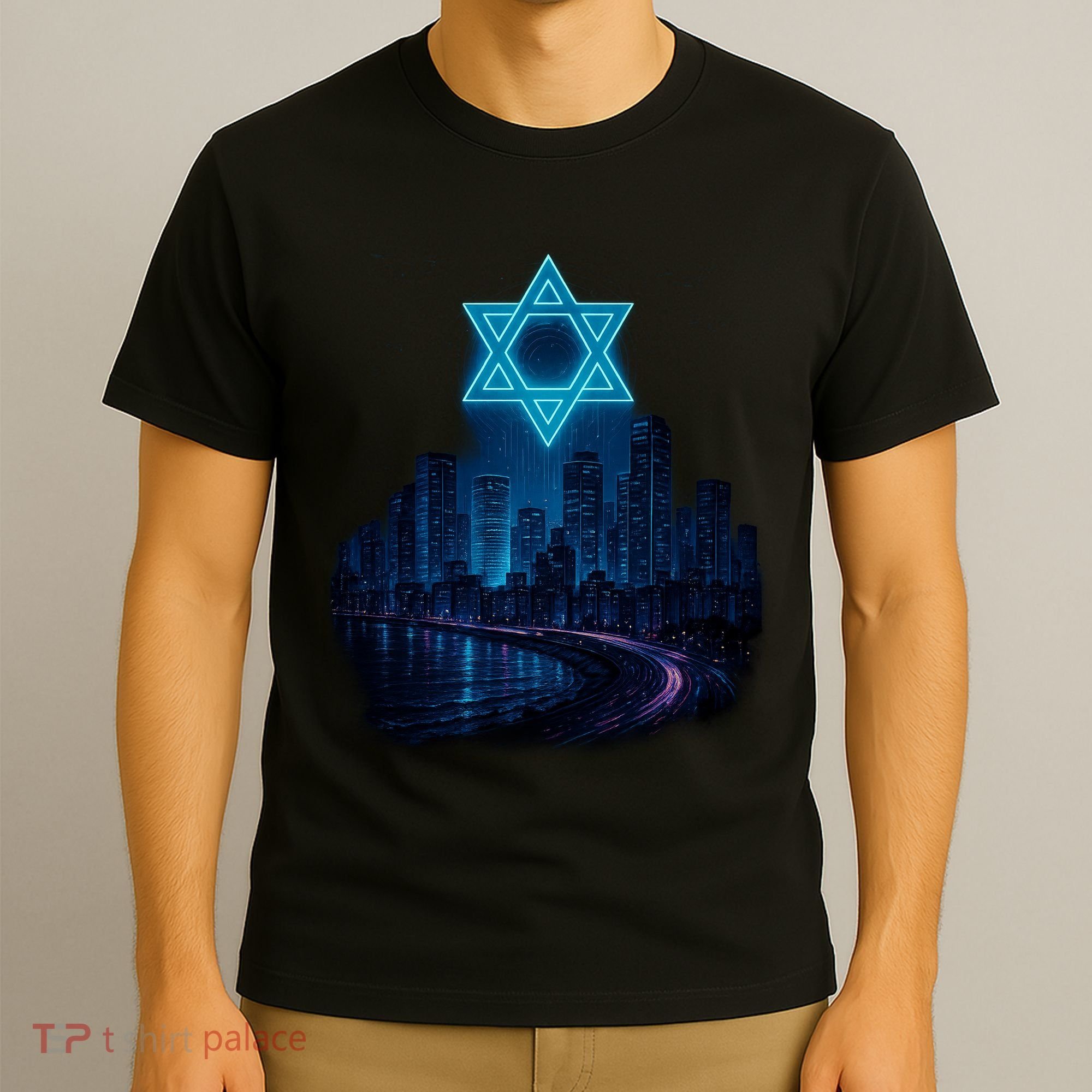 Tel Aviv Neon Futuristic T-Shirt