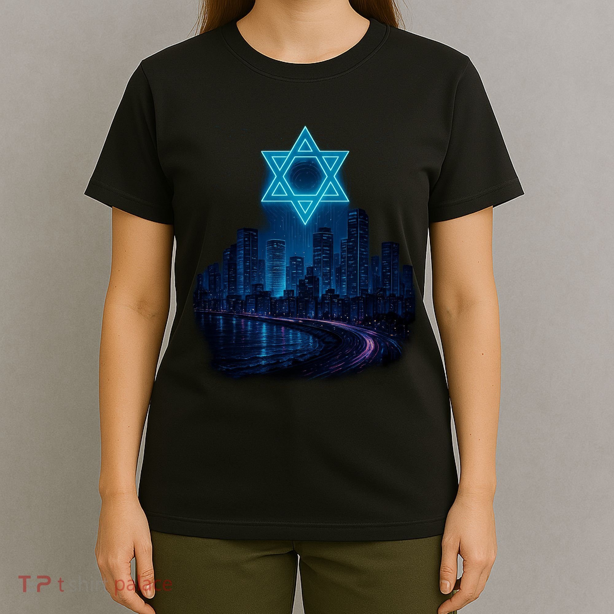 Tel Aviv Neon Futuristic T-Shirt