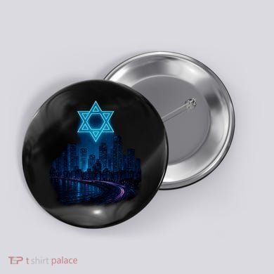 Tel Aviv Neon Futuristic Button