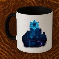 Tel Aviv Neon Futuristic Coffee Mug thumb 2