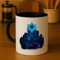 Tel Aviv Neon Futuristic Coffee Mug thumb 4