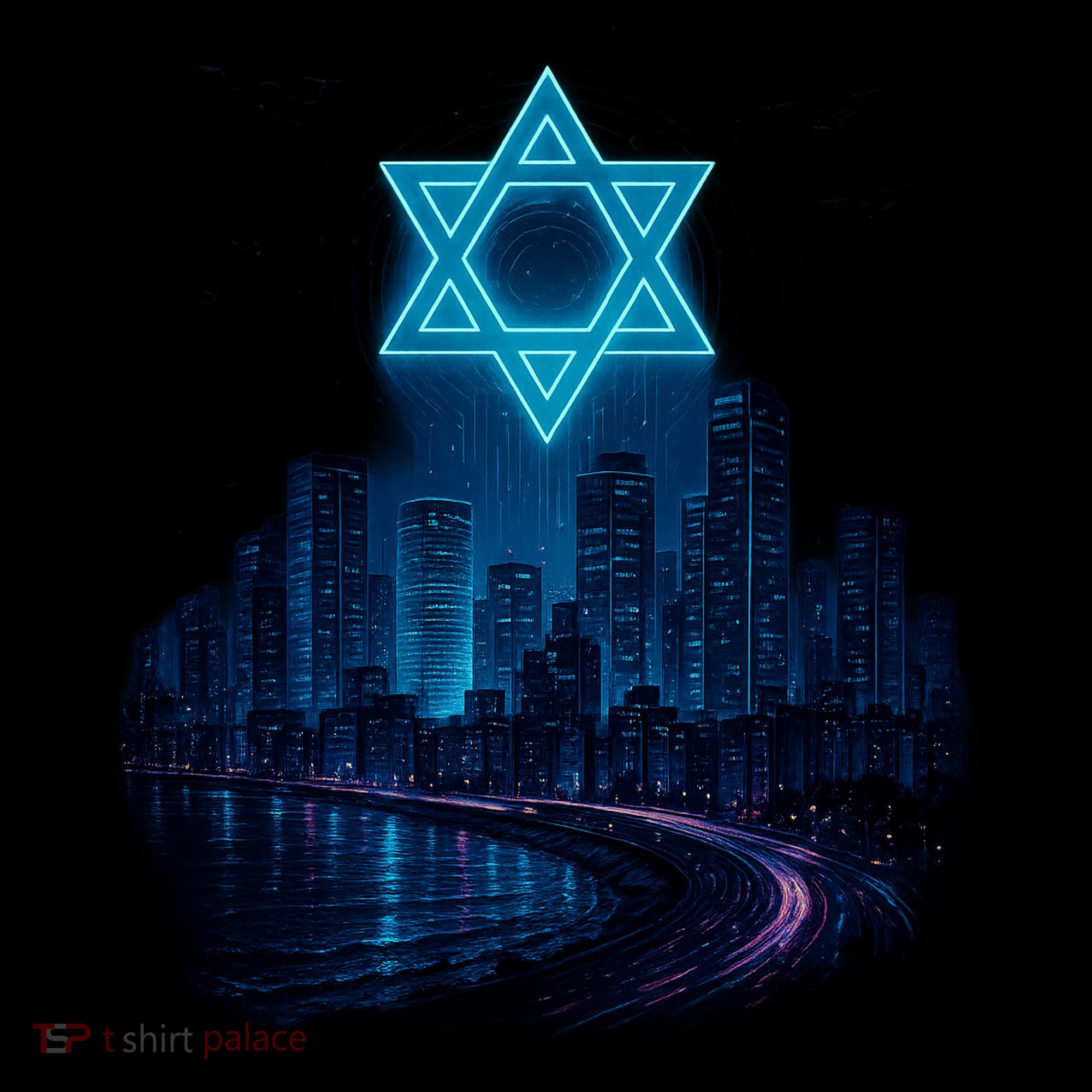 Tel Aviv Neon Futuristic Women's Hoodie